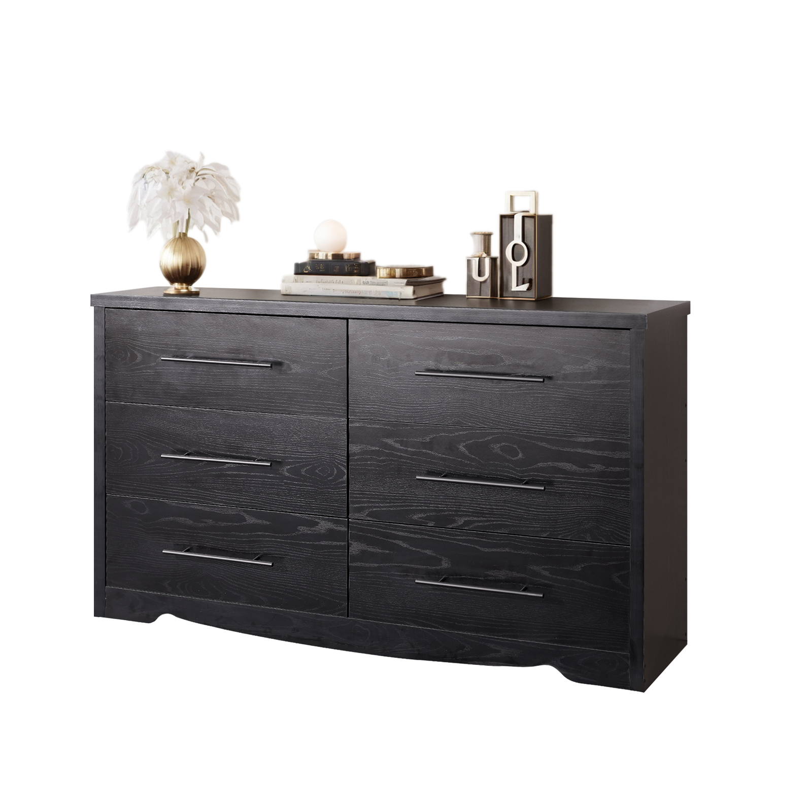 55" Mid-Century Modern 6 Drawer Dresser ONBRILL 55" Mid-Century Modern 6 Drawer Dresser ONBRILL