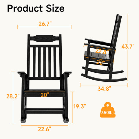 Outdoor HDPS Poly Rocking Chair