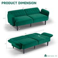 64" Mid-Century Modern Velvet Convertible Futon Sofa Bed