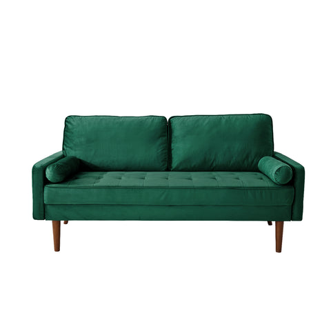 2-Seater Velvet Couch , Green