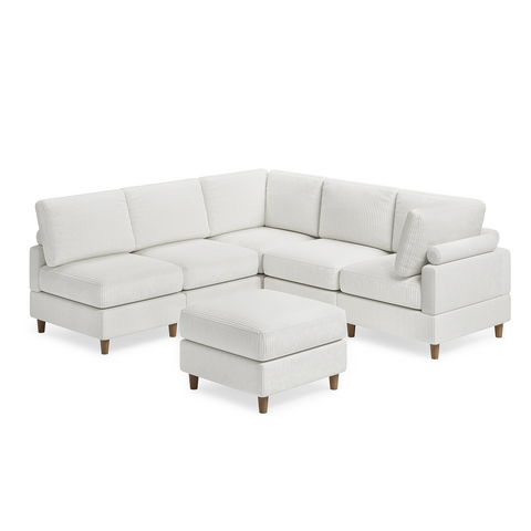 VersaLounge 90" Modern Corduroy 6 Seater Modular Sectional Sofa