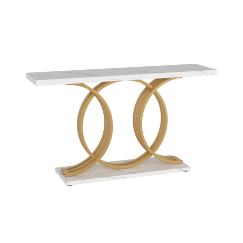 55" Modern Faux Marble Console Table