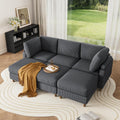 Modern Corduroy 6 Seater Modular Sectional Sofa