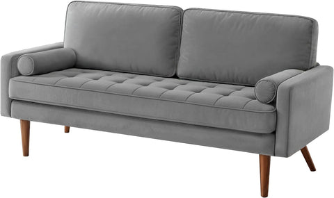 2-Seater Velvet Couch , Grey