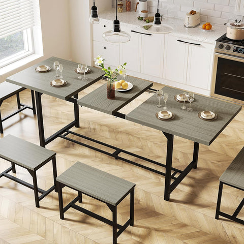 63" Extendable Kitchen Table Set