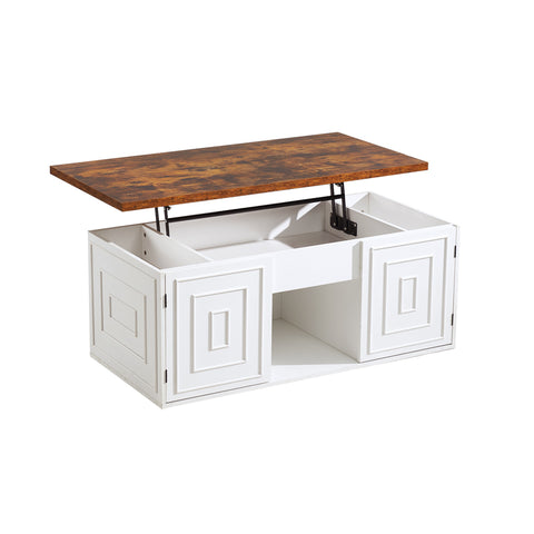 48" Farmhouse Rustic Wood Lift-Top Coffee Table