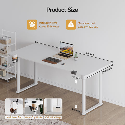 QuadLift Elite Modern Rectangle Sterling Standing Desk