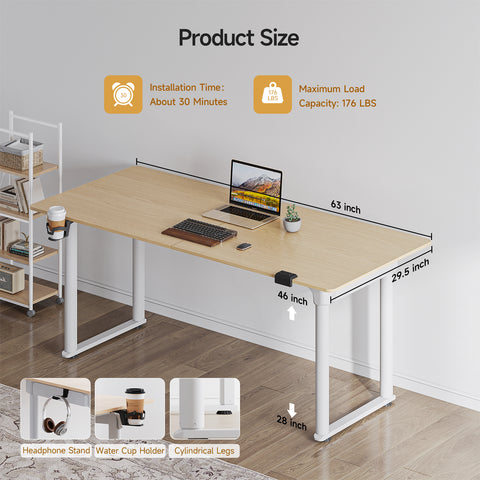 QuadLift Elite Modern Rectangle Sterling Standing Desk