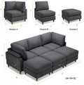 Modern Corduroy 6 Seater Modular Sectional Sofa