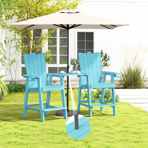 Outdoor HDPS Tall Balcony Chair Set of 2