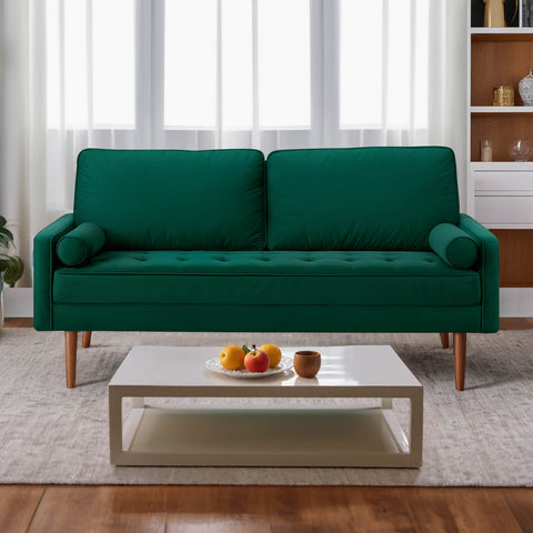 68" Mid-Century Velvet Loveseat Sofa