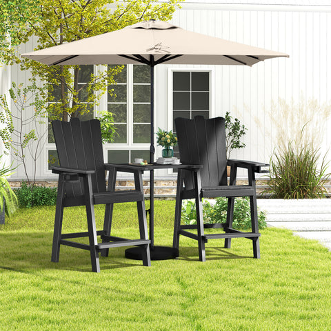 Outdoor HDPS Tall Balcony Chair Set of 2