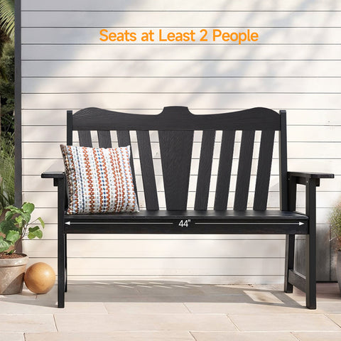 52“ Outdoor HDPS Weatherproof 2 Seater Garden Bench