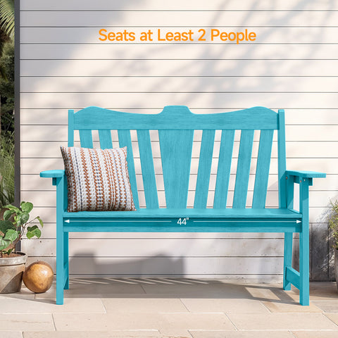 52“ Outdoor HDPS Weatherproof 2 Seater Garden Bench