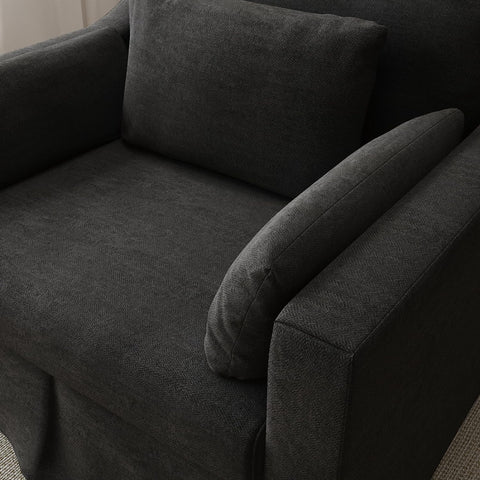 Slipcovered Living Room Chair, Black