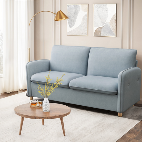 78" Loveseat Sofa with Adjustable Armrest, Blue