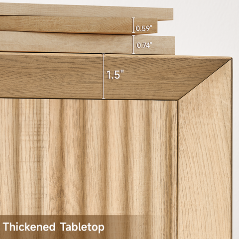 ONBRILL Fluted Sideboard Buffet Cabinet with Storage, Wooden Modern Fluted Sideboard with 4 Doors and 5 Adjustable Shelves, Coffee Bar Table for Dining Room, Hallway, Kitchen