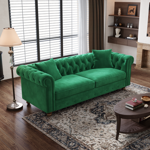 82” Chesterfield Velvet Loveseat Sofa