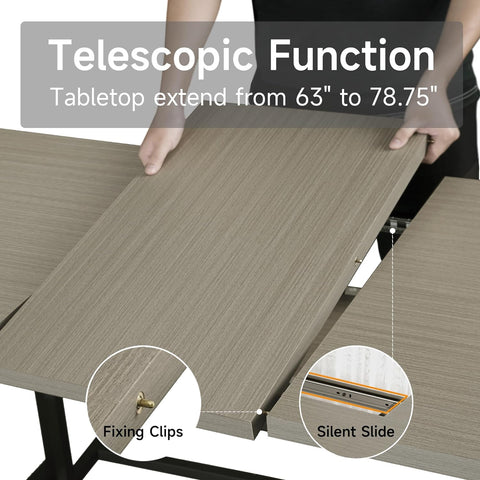 78.74” Large Kitchen Table for 6-8 People
