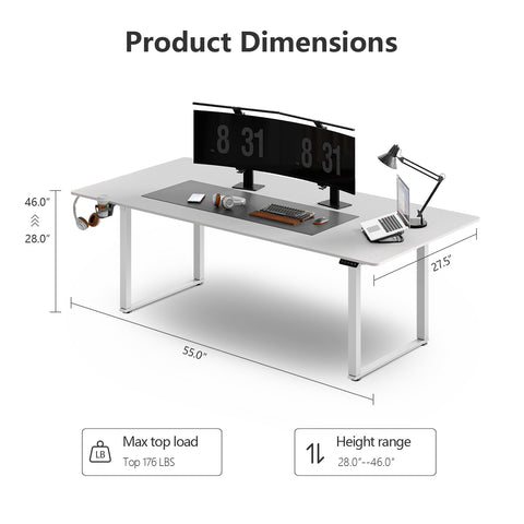 Modern Rectangle Sterling Standing Desk