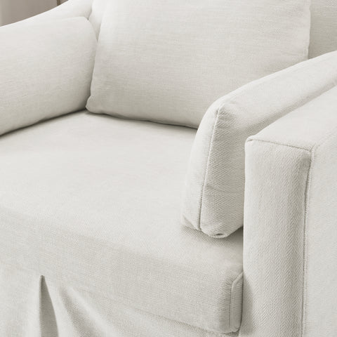 Harbor Coastal Linen Slipcovered Accent Chair