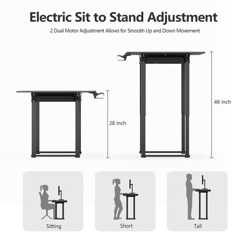 Modern Rectangle Sterling Standing Desk