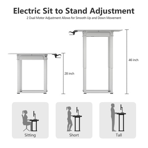 Modern Rectangle Sterling Standing Desk