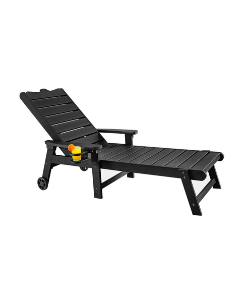 Outdoor HDPS Patio Lounge Chairs with 5-Level Adjustable Backrest