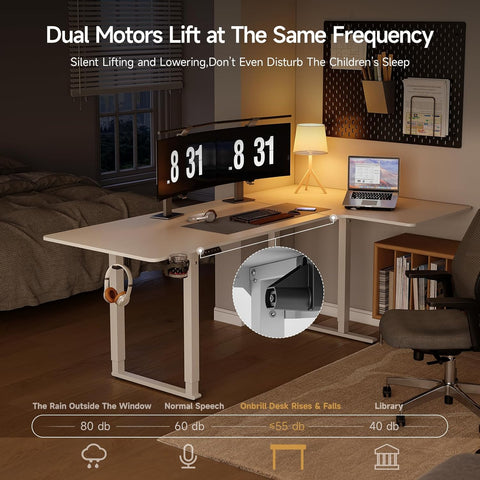 Modern Sterling L-Shaped Standing Desk