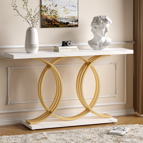 Faux Marble Console Table