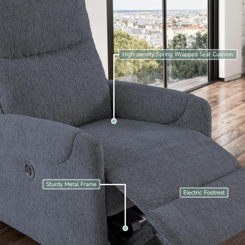 Modern Linen Electric Recliner Chair with USB Port