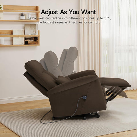 Modern Velvet Power Lift Recliner Chair