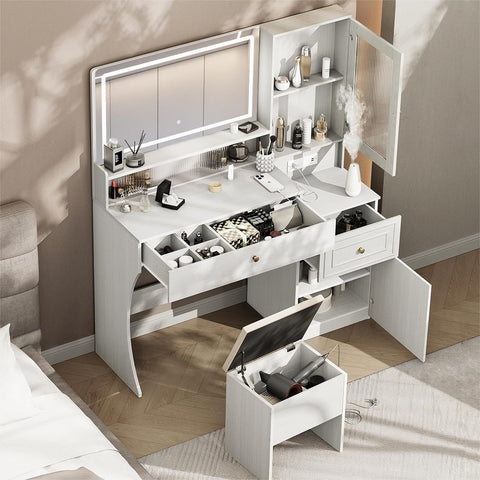 47" Modern Makeup Vanity Table Set