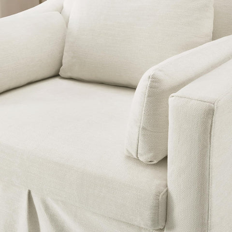 Slipcovered Living Room Chair, White