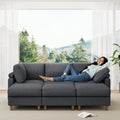 Modern Corduroy 6 Seater Modular Sectional Sofa