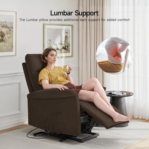 Modern Velvet Power Lift Recliner Chair