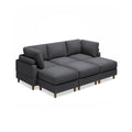 Modern Corduroy 6 Seater Modular Sectional Sofa