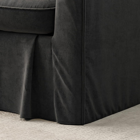 Slipcovered Accent Chair, Dark Grey