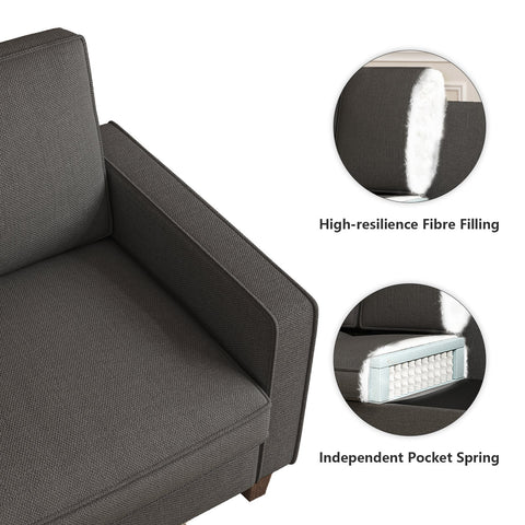 70" Modern Linen Loveseat Sofa