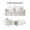 84" Modern Linen 3-Seater Slipcovered Sofa