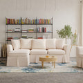 85” Coastal Chenille Convertible Sectional 4 Seater Sofa with Chaise