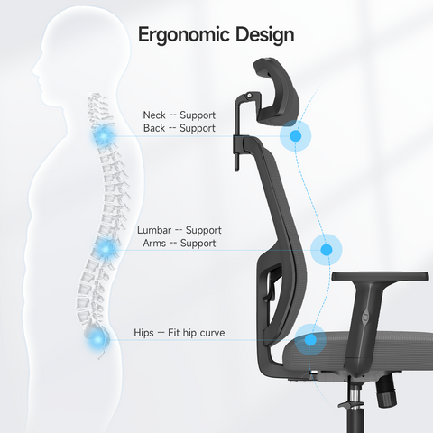 Modern Ergonomic Black Frame Office Chair