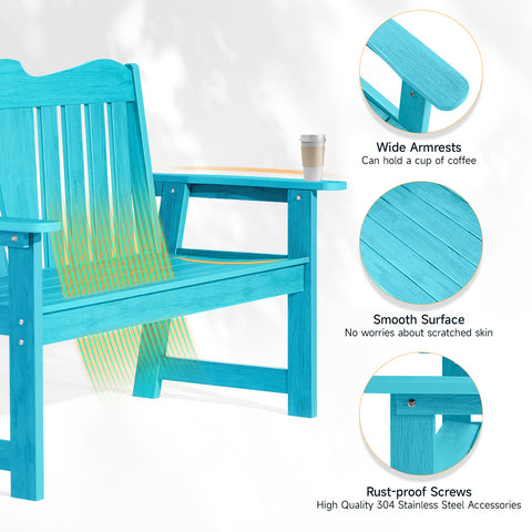 52“ Outdoor HDPS Weatherproof 2 Seater Garden Bench