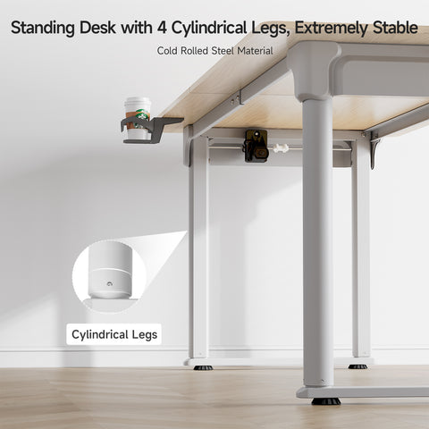 QuadLift Elite Modern Rectangle Sterling Standing Desk