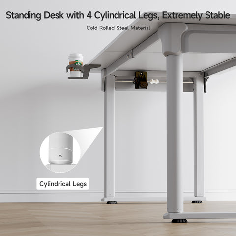 QuadLift Elite Modern Rectangle Sterling Standing Desk