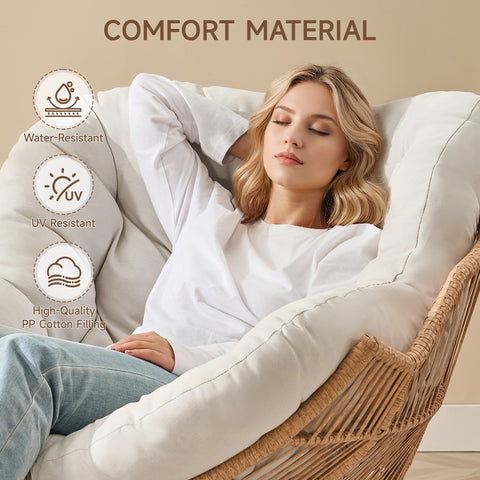 ONBRILL Papasan Rocking Chair with Ottoman