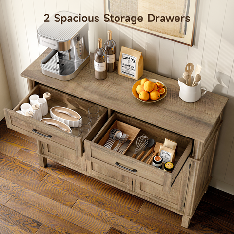 ONBRILL Buffet Cabinet with 3 Doors and 2 Drawers