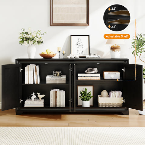 ONBRILL 4-Door Buffet Cabinet with Adjustable Shelves
