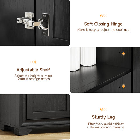 ONBRILL 4-Door Buffet Cabinet with Adjustable Shelves