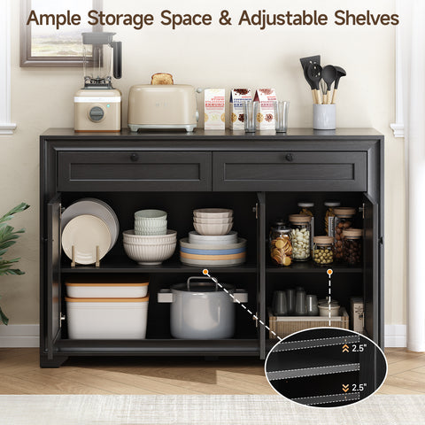 ONBRILL Sideboard Buffet Cabinet with 3 Doors and 2 Drawers